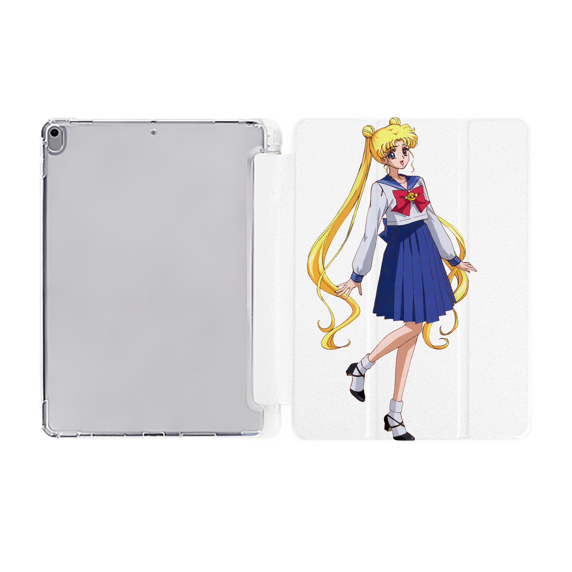 （画像用） 美少女戦士セーラームーン 愛野 美奈子 あいの みなこ Sailor Moon Aino Minako IPad ケース ペン収納付き 三つ折りスタンド PUレザー×シリコン 対応機種9.5/10.5/10.9インチ